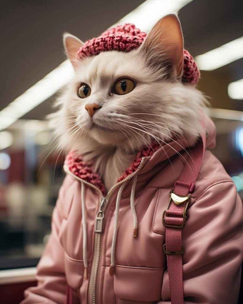 Барби-кошка в шапке