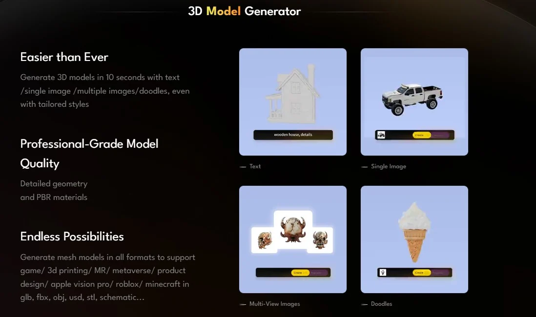Откройте мощь 3D дизайна с Tripo: генератором 3D моделей на базе ИИ