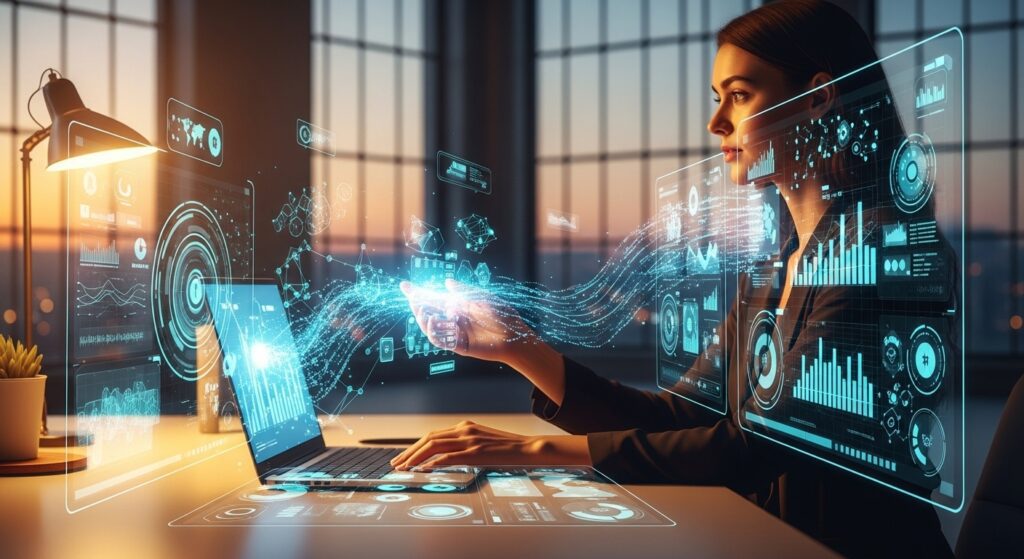 Современный профессионал за работой с AI